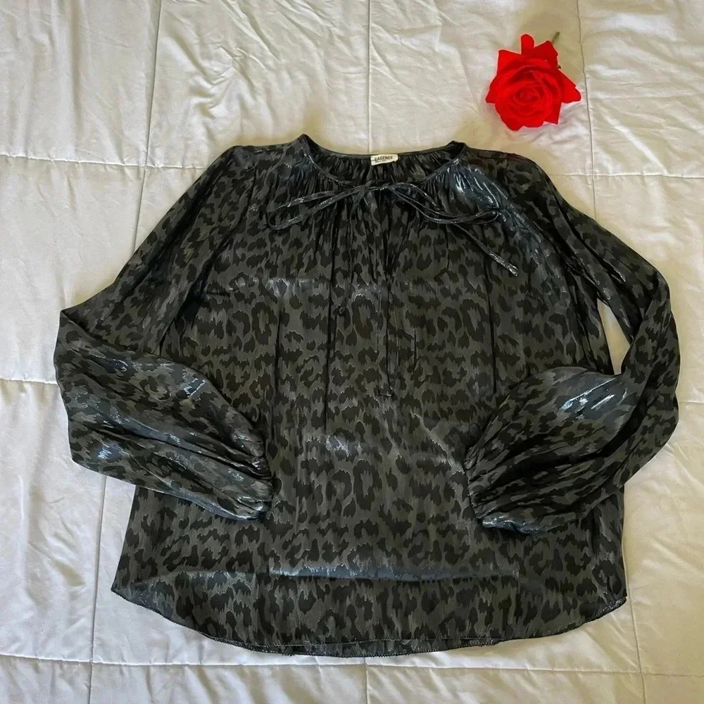 L’Agence leopard metallic top